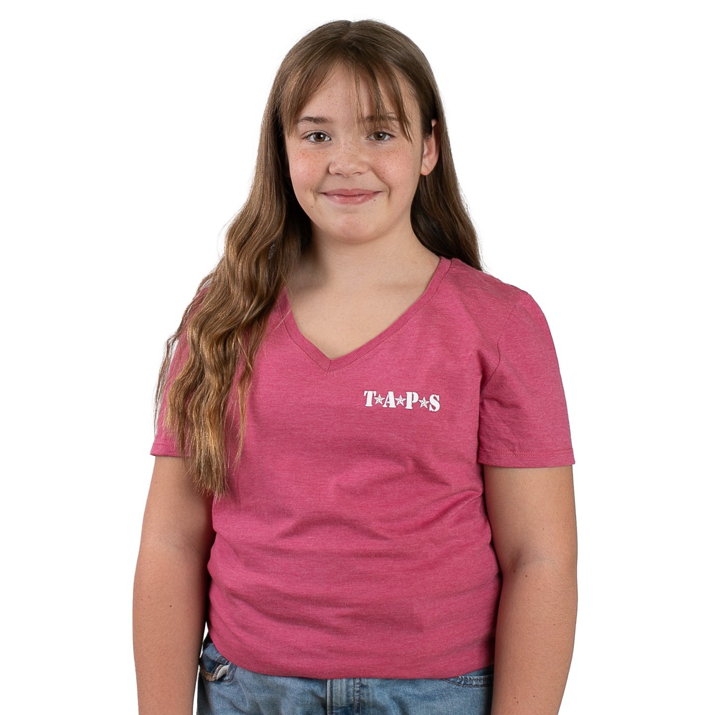 Round Logo Ladies V-Neck T-shirt