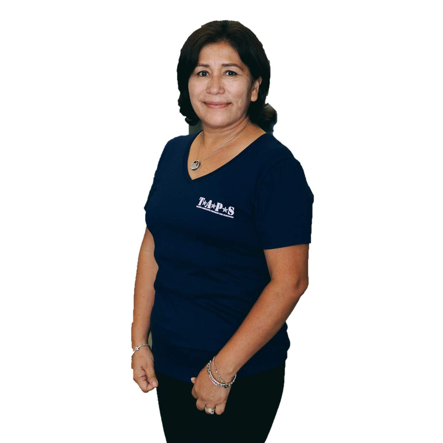 Round Logo Ladies V-Neck T-shirt