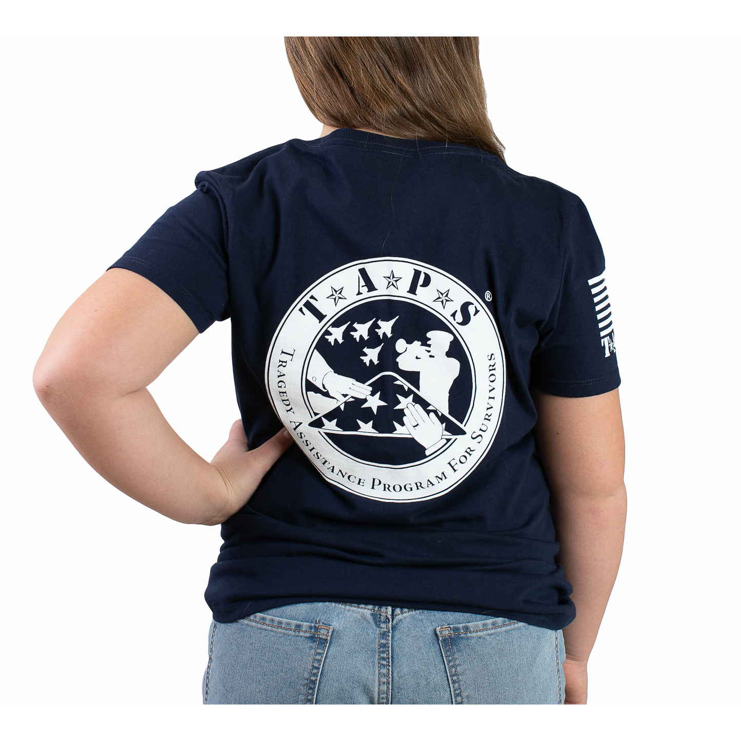 Round Logo Ladies V-Neck T-shirt
