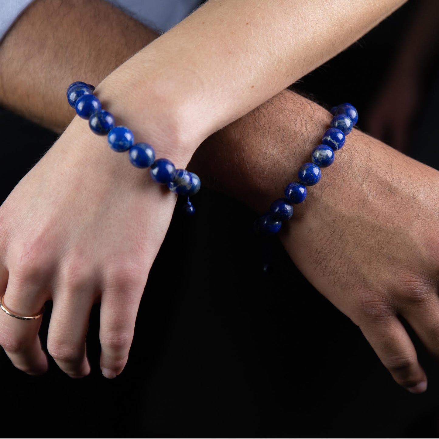 Lapis Bracelet with Hand Tied Knot