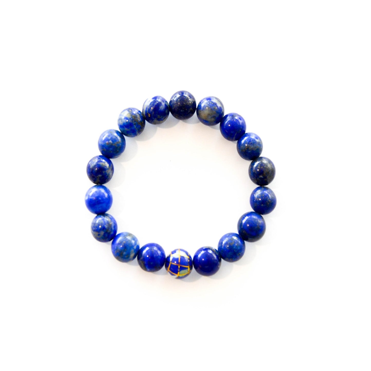 Lapis Golden Globe Stretch Bracelet