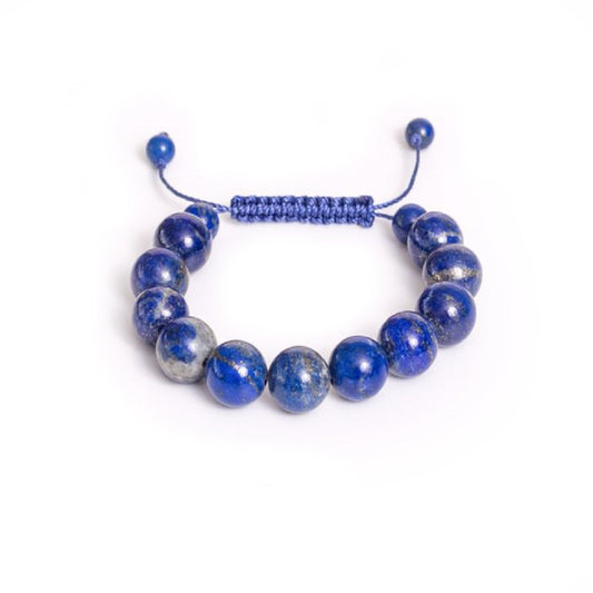 Lapis Bracelet with Hand Tied Knot