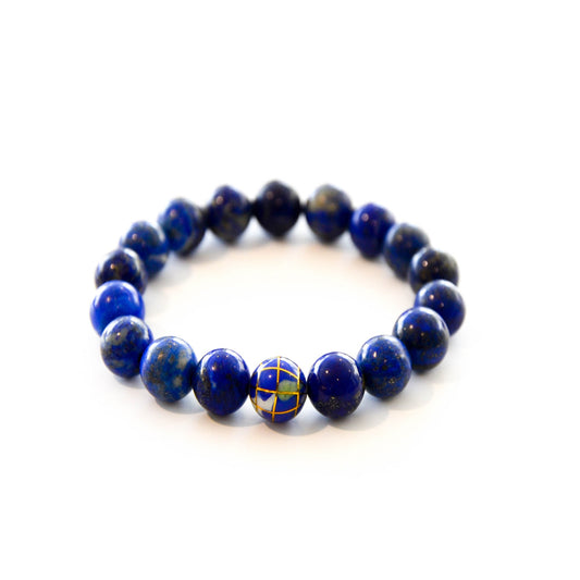 Lapis Golden Globe Stretch Bracelet